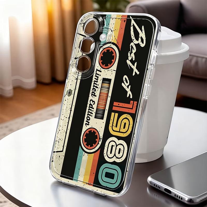 Retro music tape transparent protective case for iPhone16promax anti-drop all-inclusive painted mobile phone case