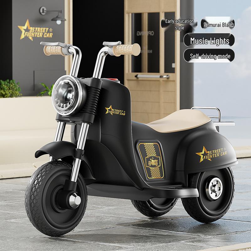 Rechargeable Kids' Electric Tricycle - Remote Control Ride-On Motorcycle for Boys & Girls.