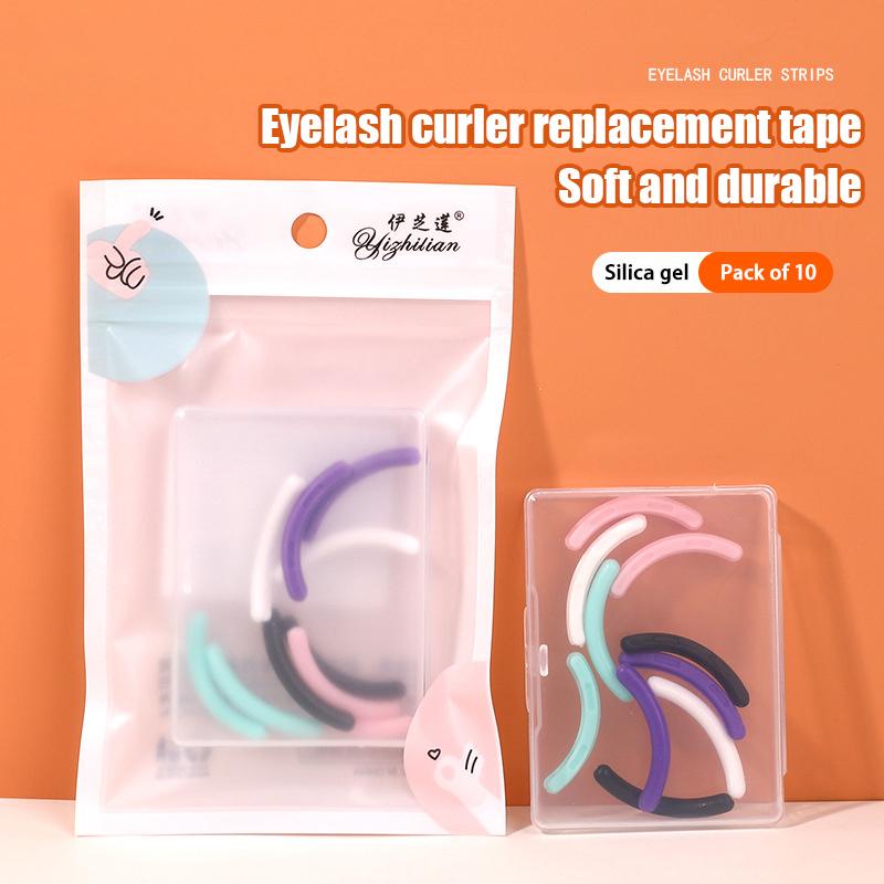 10Pcs/Box Eyelash Replacement Strip High Elasticity Eyelash Curler Refill Rubber Pads Plastic Unbreakable Elastic Rubber Strip