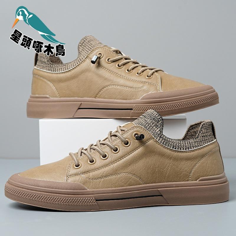 

Men s shoes new trend leather casual shoes soft sole versatile men s leather shoes four seasons shoes 44