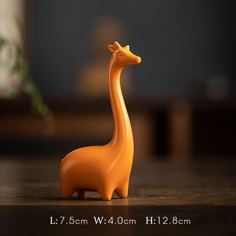 Giraffe Elefant Mini Keramikfigur Desktop Tier Skulptur Modern Minimalistisch Dekorative Ornamente für Heim- Büro-Dekor