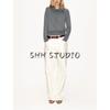 Autumn New Women Clothes Idle Style Decorated Row Button Long Sleeve Polo Shirt Collar Plain Stitch Knit 2142271