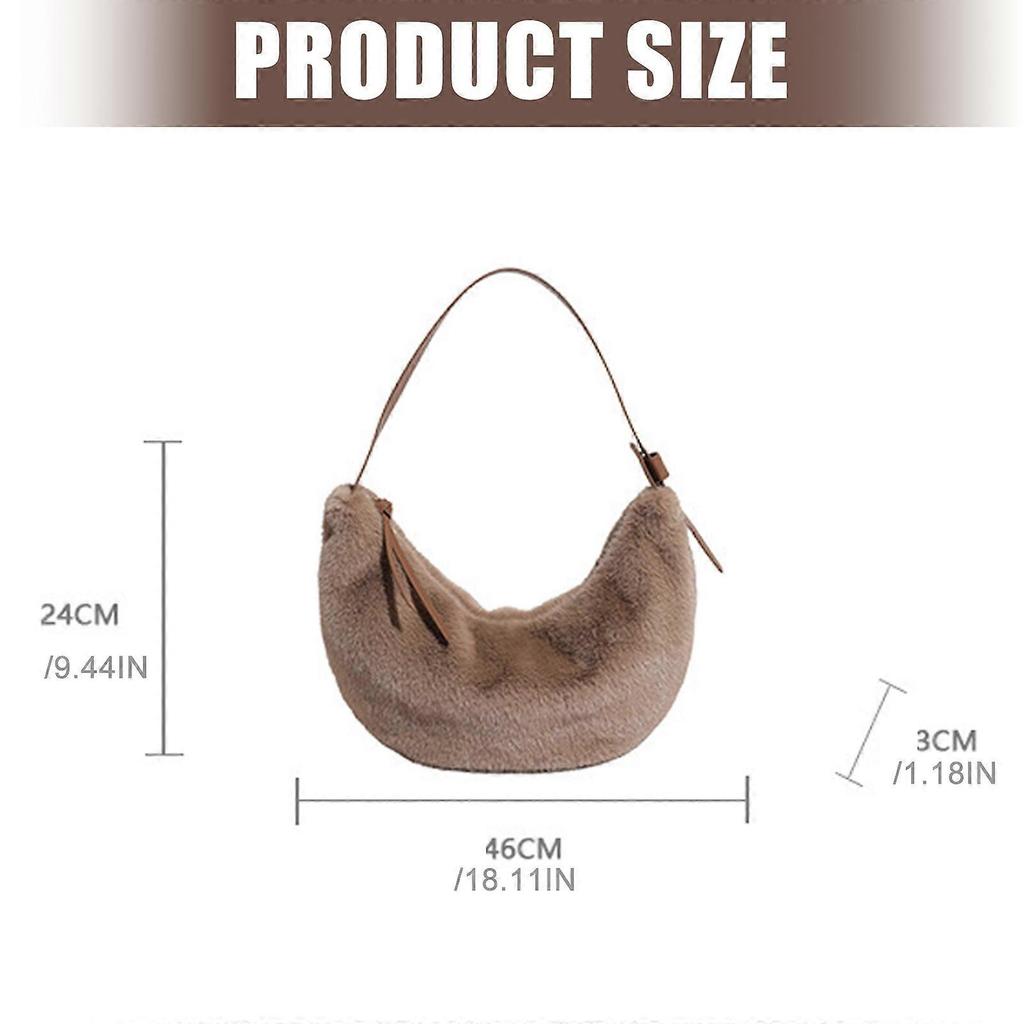 Fuzzy Crossbody Purse For Women Comfortable Winter Faux Furs Bag Plush Shoulder Handbag for Various Occasion  White