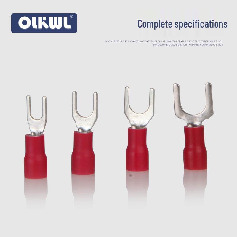 SV European Fork-Type Pre-Insulated Copper Crimp Terminals: SVS1.25-3.2/4/5, SV2-4/5/6 Wire Lugs.