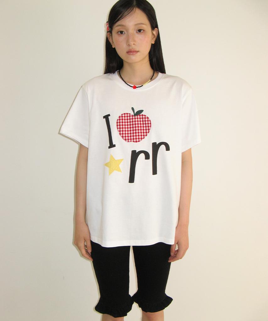RONRON I Rr Applique Basic Fit T Shirt White