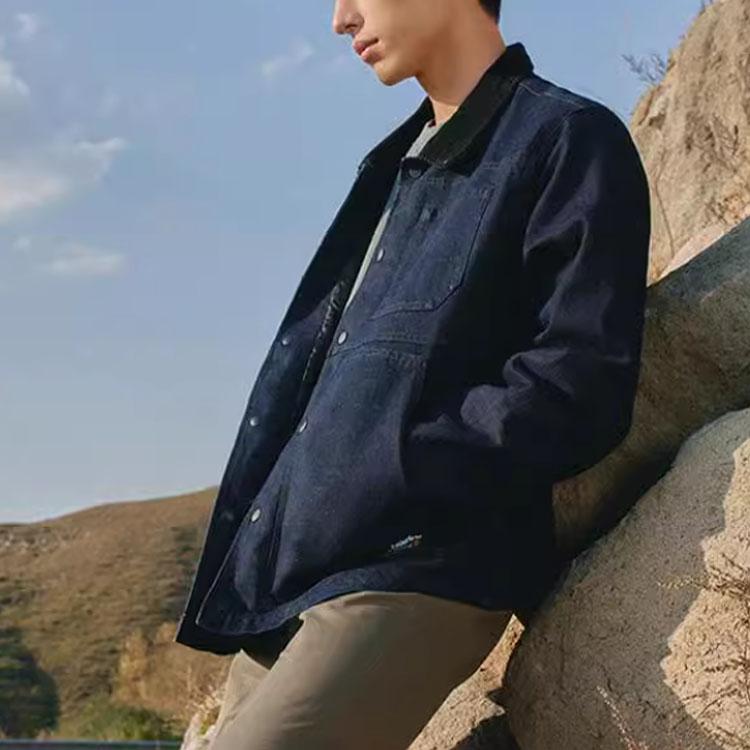 Timberland Rückenprint Elastische Warme Jeansjacke Herrenjacken Stonewashed-Blau A23YG-S83