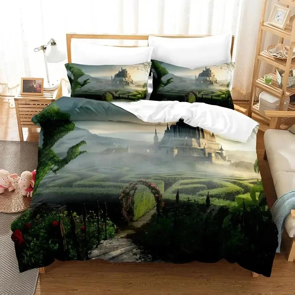 Luxus Neu 3D Druck Science-Fiction Verzauberter Schloss Bettwäsche Set Größe Bettbezug Kissenbezug Bett Kinder Erwachsener Heimtextiltextil
