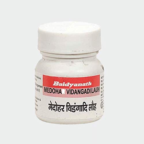 

Baidyanath Medohar Vidangadi Loha Bati 40 Tablets X Pack of 3 for Metabolism & Digestion Support