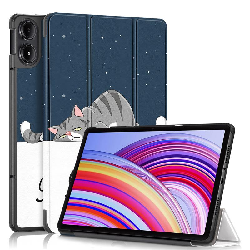 Tablethülle für Xiaomi Redmi Pad Pro 2024 Hülle Dreifach klappbare Standhülle Funda für Red Mi Pad Pro 12 1 12,1 Zoll Tablet mit automatischer Sleep-Abdeckung