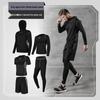 Men's Quick-Dry Five-Piece Fitness Set: Casual Sport Outfit with Running Training Tights