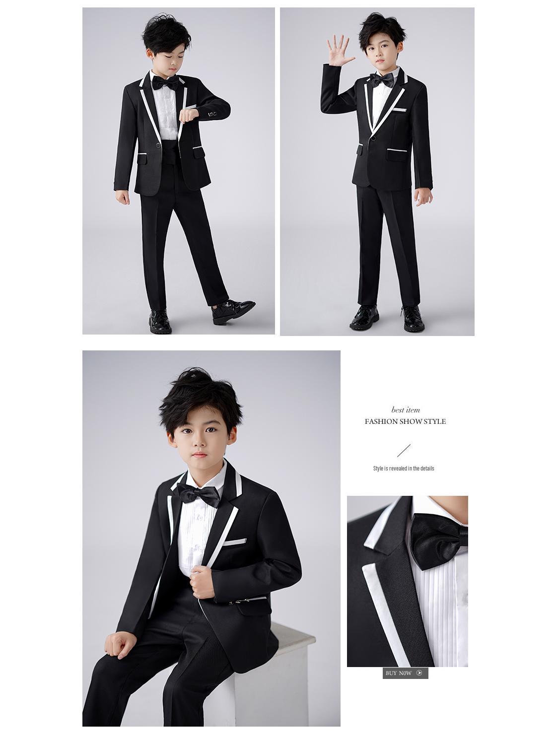 

Смокинг для мальчиков в британском стиле: Красивый мальчик-цветок и школьный сценический костюм S, height 110 cm, weight 40-45 jin