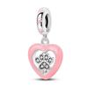 Copper Cute Pink Flowers Heart Pendant Beads Fit 4Mm Hole Diamete Charm Bracelet For Women Diy Jewelry Making Gift
