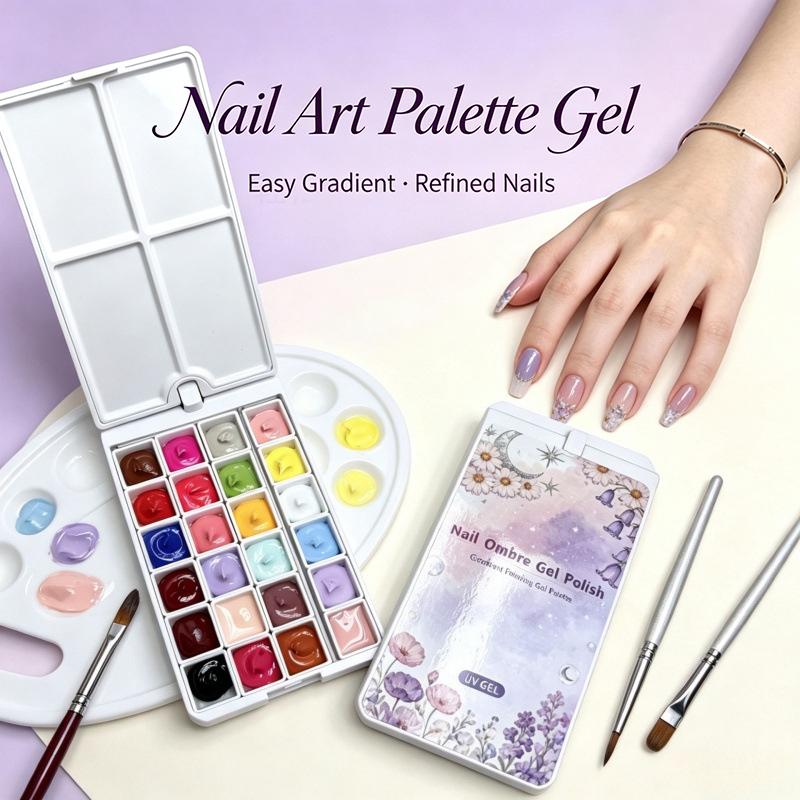 Nail Art Stamping Palette Gel 1Pcs Non-Sticky for Color Mixing Smooth Gradient Ombre Effects Salon Use