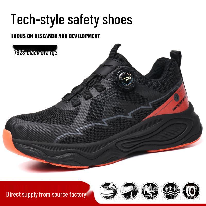 

Men s Breathable Safety Shoes: Anti-smash, Anti-puncture, Non-slip, Lightweight, Wear-resistant, Shock-absorbing Comfort with Rebound.
