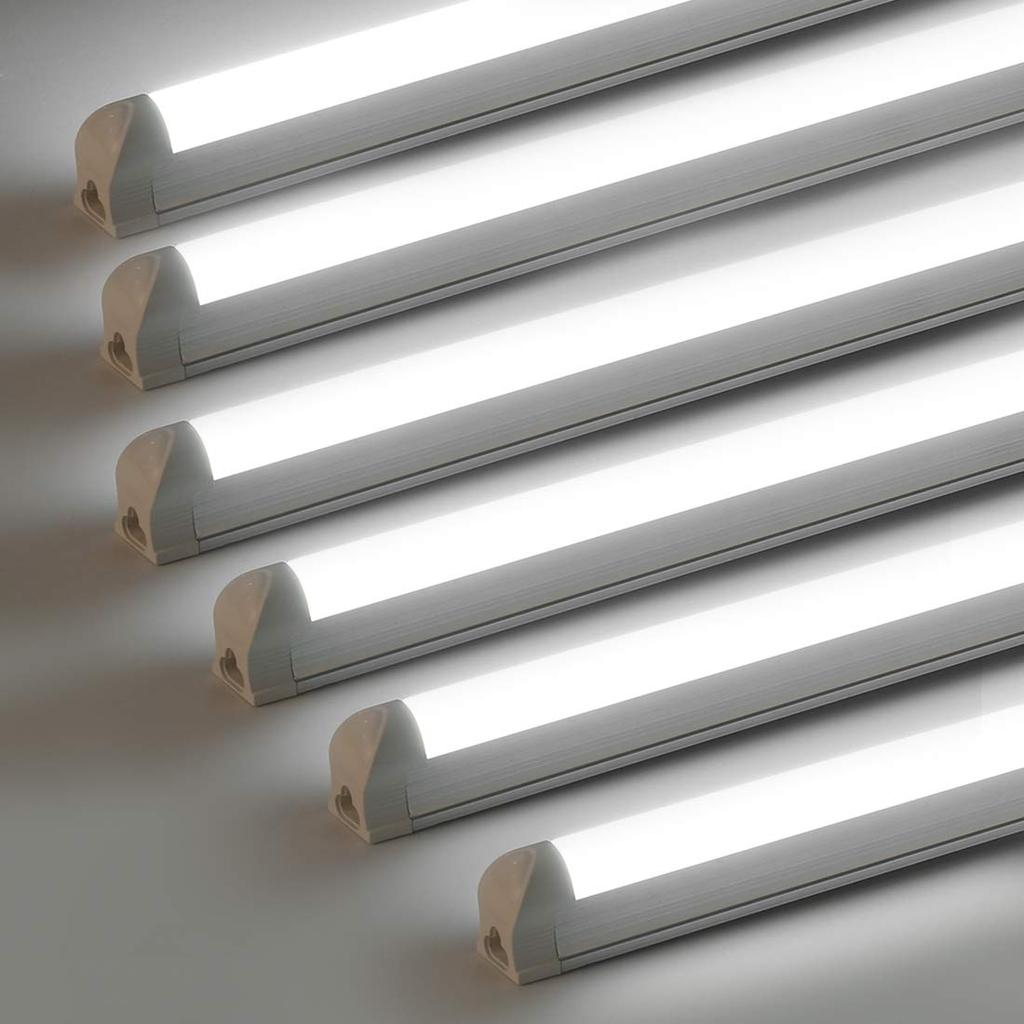 SD Light LED Fluorescent Light Bulb, 40W, T8, Integrated Fixture, 18W, Daylight White, 120cm, Bar Light, with Switch [Pack of 6]