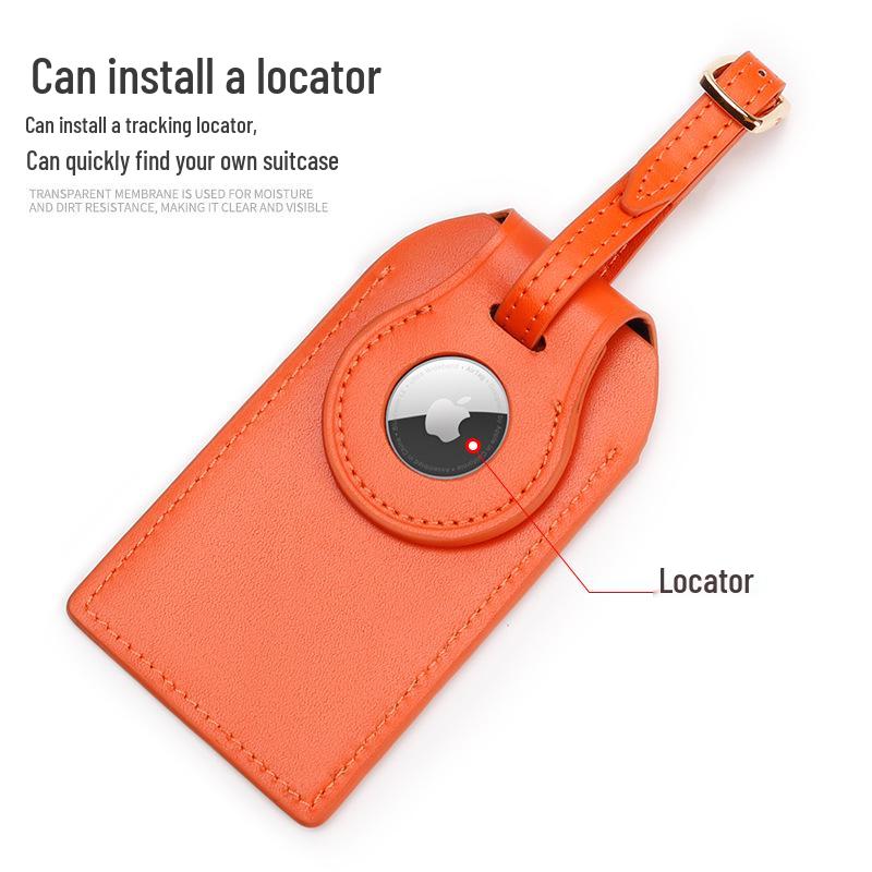 Genuine Leather Luggage Tag & Apple AirTag Tracker: Identify Bags with Style
