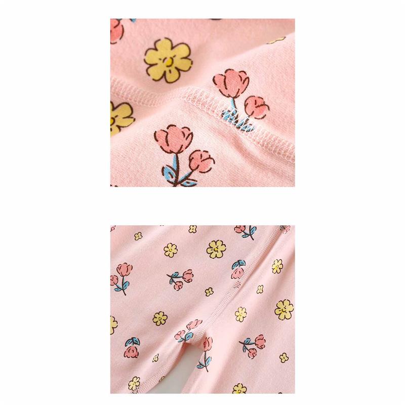 Kids Underwear Set Cotton Thermal Pajamas Boys Girls Stretchy LYCRA Long Sleeve Top Pants Homewear Sleepwear