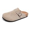 Half Shoes For Men Mules Suede Leather Loafers Slippers Open-Back Casual Shoes Backless Slides Sandal Platform Slip On Flats