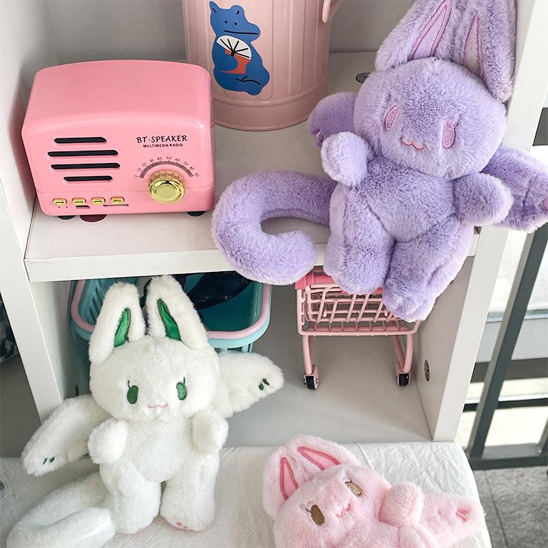 Cute Bat Rabbit Cute Girl Heart Doll Gifts School Bag Pendant Plush Toy Doll Catching Machine Doll