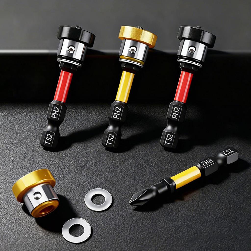 5Pcs 1/4 In Hex Shank Drywall Screw Setter 50mm PH2 Magnetic Drywall Screw Setter Bits for Plasterboard Sheetrock