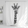 Funny Animal Shower Curtain Giraffe Jungle Safari Tropic African Wildlife Black And White Modern Designer Cool Bathroom Decor
