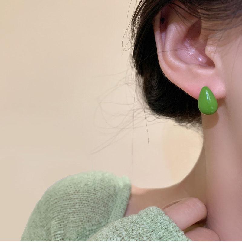 Pinkdudu Fashion 2 Color Melon Seed Stud Earrings Romantic Simple Creative Water Geometric Earring for Women PD1428