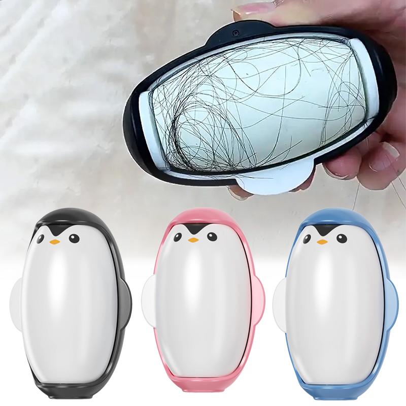 2-Pack Penguin Lint Roller Portable Handheld Fuzz Remover -Cute Mini Lint Remover for Pet Hair & Lint on Clothes, Furniture, Car Seat