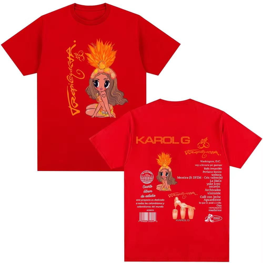 Karol G New Album Tropicoqueta Tshirts Men Women Clothing Fashion Hip Hop Harajuku Tshirt Casual Springsummer pure Cotton Top