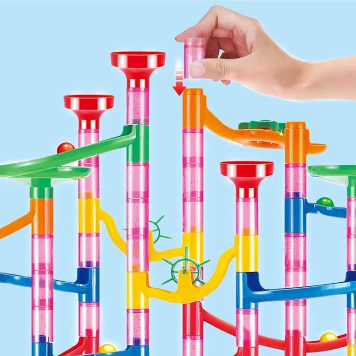 UQTOO Beads Coaster 265-Piece Educational Toy Marble Run Construction Set DIY Building Blocks for Boys and Girls