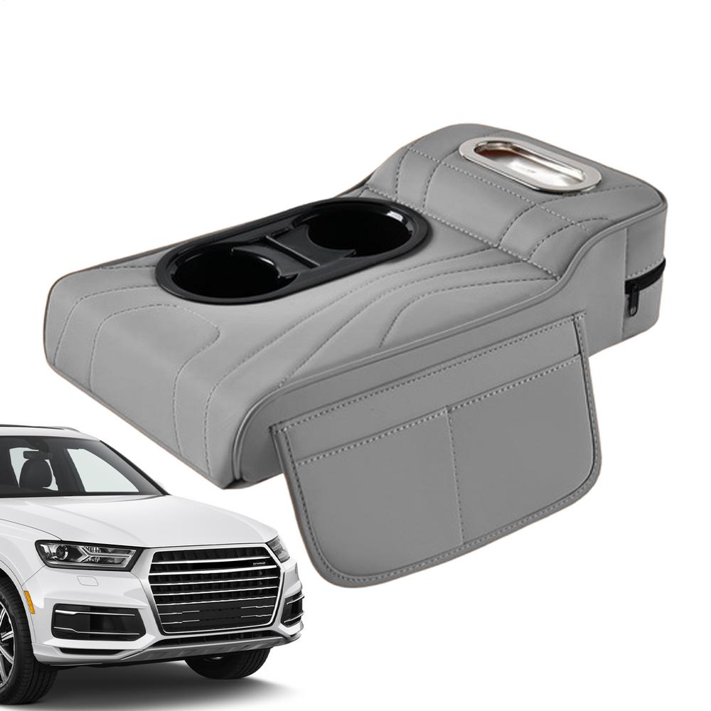 Car Armrest Cushion Leather Arm Rest Pillow Booster Pads Armrest Cushion For Car Console For SUV RV Truck Sedan Vehicle Auto