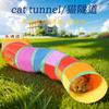 Collapsible Cat Tunnel Toy With Rainbow Design Interactive Play Tube Indoor Cats Kitten Entertainment