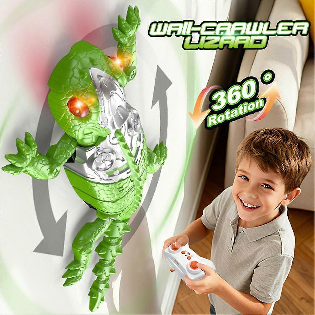Wall Climbing Lizard for kids, Electric Lizard Robot Toy, Wall Crawler Gecko Remote Control Toy Christmas Birthday Gift for Kids