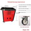 Movable Three-Layer Hand Cart: Multi-functional Auto Repair & Household Tool Box with Cabinet Door