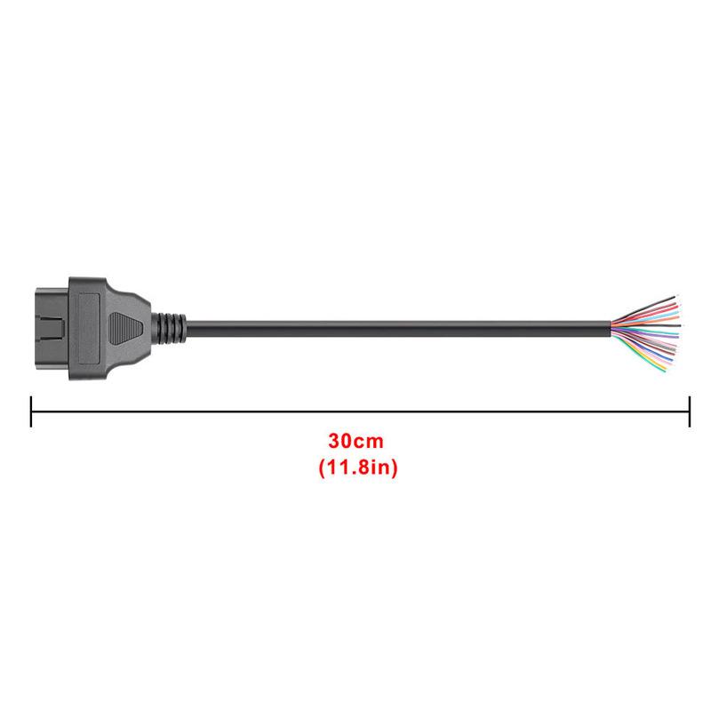 30cm 16Pin Female Male Cable Connector Universal OBD2 Extension Cable Plug Automotive Car Diagnostic Interface Female Open Cable