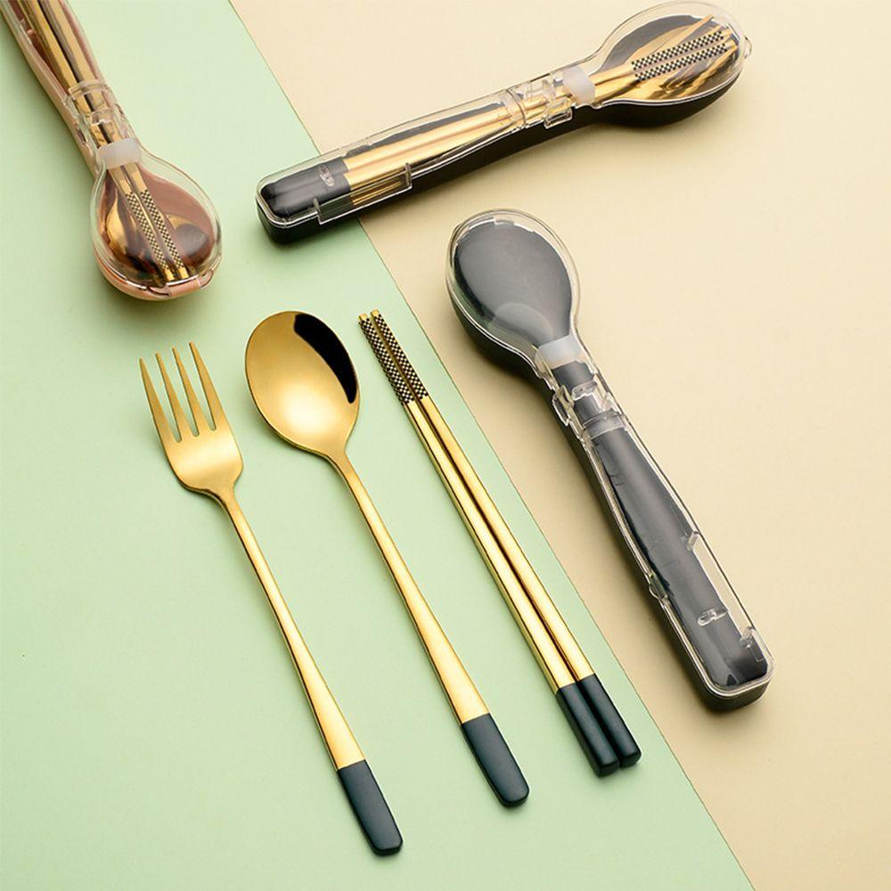 

Portable Chopsticks Soup Spoon Tableware Flatware Set Cutlery Set Dinnerware Set
