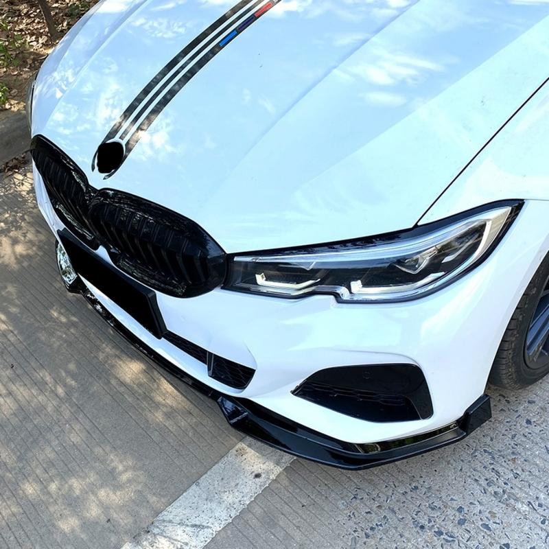 Błyszczący Czarny Przedni Zderzak Samochodu Splitter Wargi Dla BMW Serii 3 G20 G21 320i 330i 2019-2022 M Sport Dyfuzor Ochrona Zestaw Karoserii Pokrywa