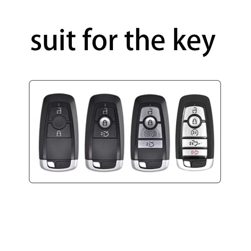 Transparent Black for Ford Edge Fusion Mustang Explorer F150 F250 F350 Ecosport 3 4 5 Button Remote Key Case Cover Fob Holder