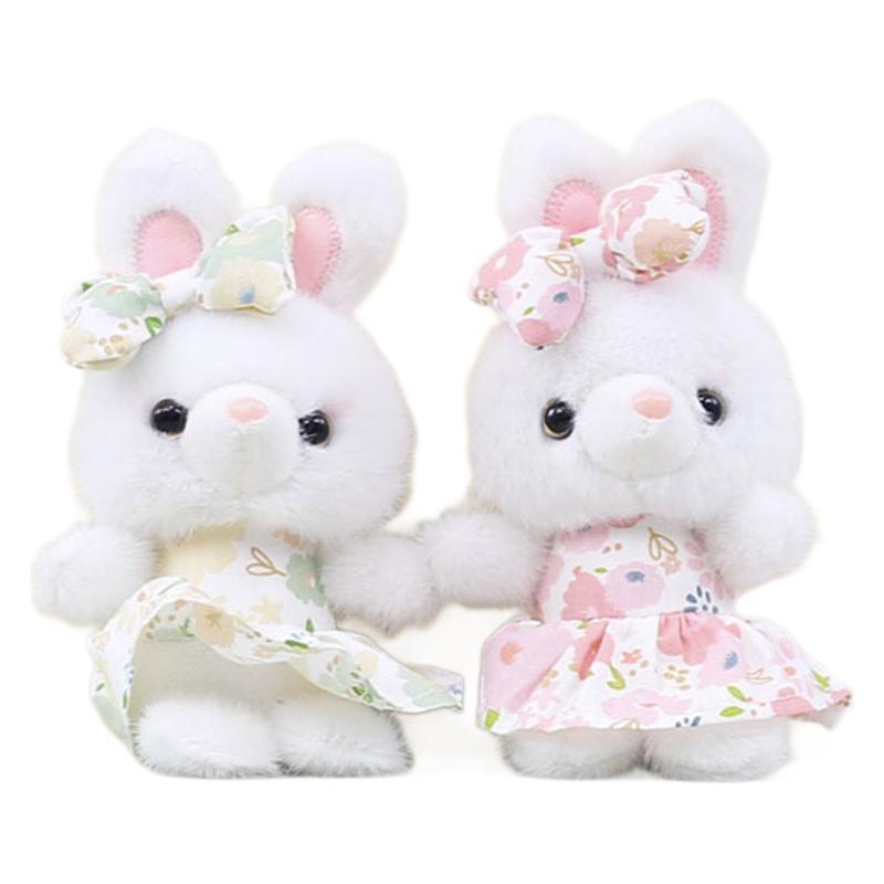 Cute Bunny Plush Toy Keychain Soft Pp Cotton Rabbit Doll In Charming Colorful Dress Designs