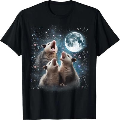 3 Opossum Moon Howling Opossum Head Funny For Men Women, Kid T-Shirt