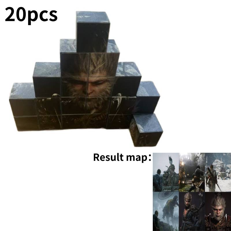 

Black Myth Wukong Магнитные строительные блоки Шестисторонняя головоломка Игрушка Игровой аксессуар