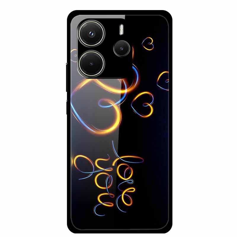 For Redmi Note 14 4G Phone Case Note14 Coque Hard Tempered Glass Back Cover For Xiaomi Redmi Note 14 5G Case Shell Soft Bumper