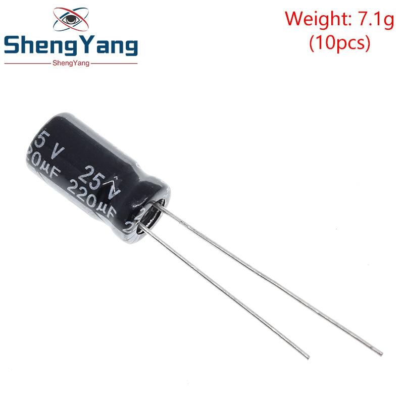 50/100PCS Higt quality 25V220UF 6*12mm 220UF 25V TZT 6*12 Electrolytic capacitors for Boost Step Down Power Module