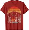 Funny Dog Watching You Eat Retro Sunset Labrador Retriever Graphic T-Shirt Casual Cotton Tee