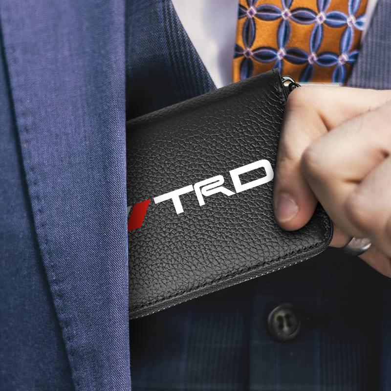 Genuine Leather Car Driver's License, ID Card, Bank Card Wallet for Toyota TRD GR Yaris Hilux Corolla Prius Avensis Emblem Auris Rav4