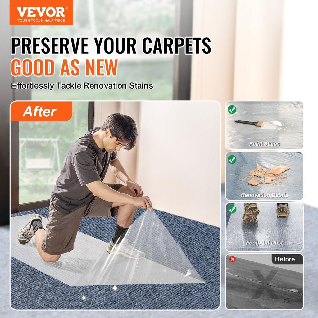 Carpet Protection Film 36" X 200' Self Adhesive Car Mat Protector PE