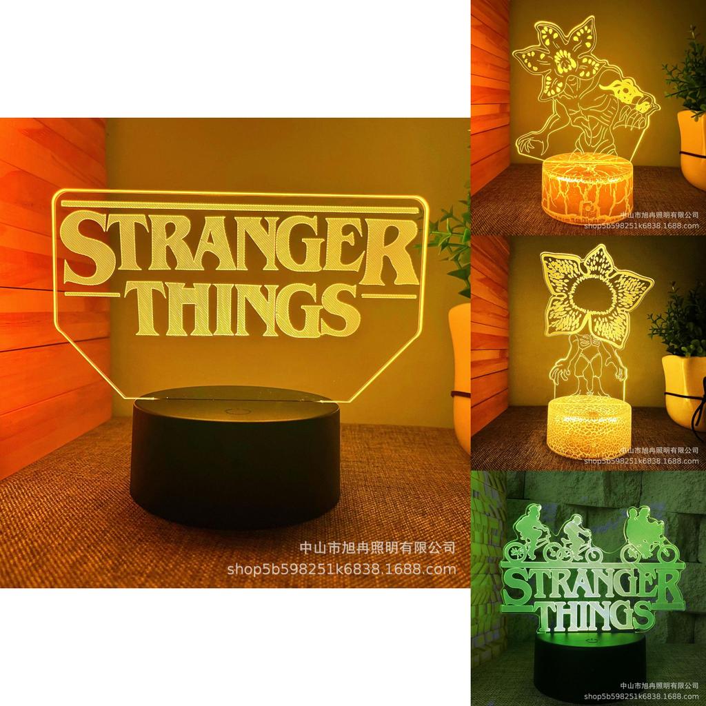Stranger Things 3d Led Night Light With 16 Color Remote For Kids Bedroom Decor