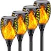 Solarna Lampa Płomień 12/96LED Wodoodporna Zewnętrzna Lampa Solarna Migocząca Krajobrazowa Lampa Trawnikowa Dekoracja Oświetlenie Boże Narodzenie Halloween Atmosfera Dziedzińca