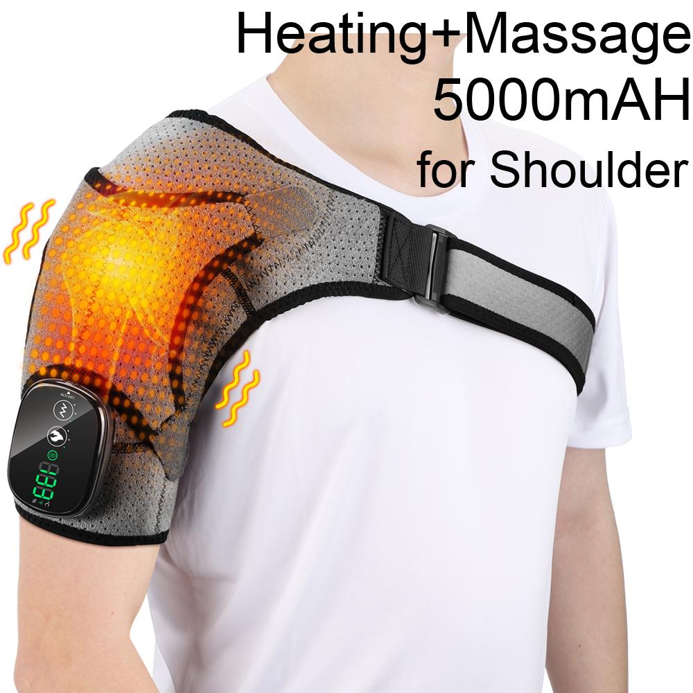 Elektrische Schouder Knie Massager met Verwarming Vibratietherapie Pijnverlichting Ondersteuningsriem Thermische Brace voor Mannen Vrouwen