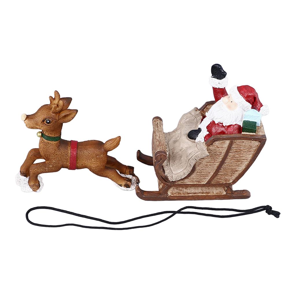 Christmas Aquarium Decoration Resin Father Christmas Reindeer Sleigh Ornament Decorative Fish Tank