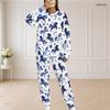 Women Plus Size White Horse Football Printed Round Neck Long Sleeve Top And Pants Two Piece Set